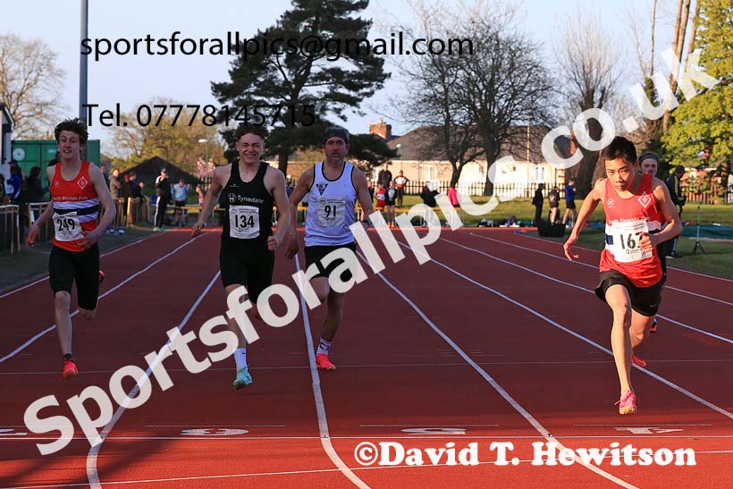 150 metres, 2024 NEGP 1, Monkton Stadium, Jarrow. Photo: David T. Hewitson/Sports for All Pics
